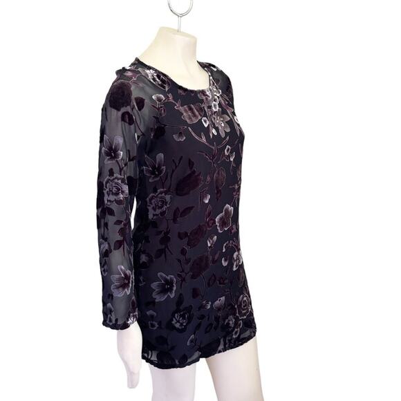 STARING AT STARS Urban Outfitters Velvet Floral Applique Mini Dress SZ S - Picture 6 of 13